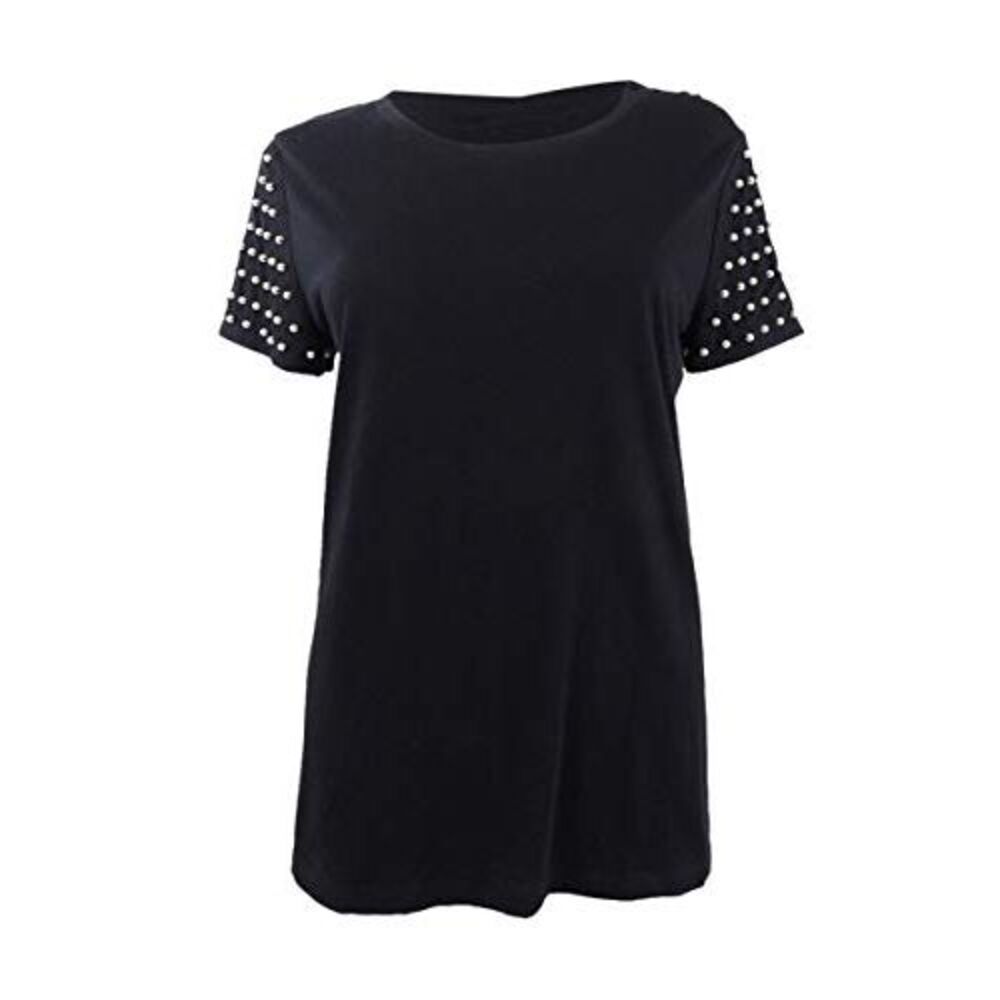 INC International Concepts Faux Pearl Sleeve T-Shirt